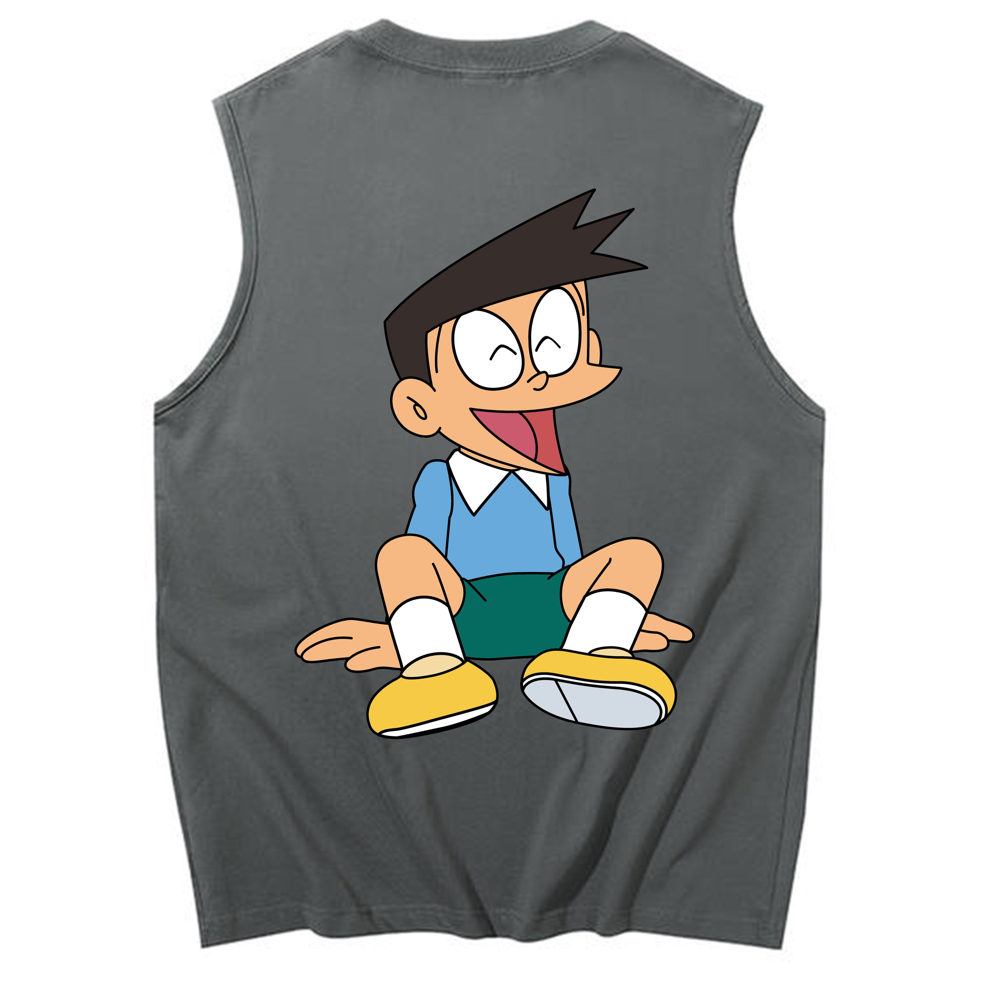 （画像用） ドラえもん 骨川 スネ夫 Doraemon Honekawa Suneo コットン100％タンクトップ（背面プリント）